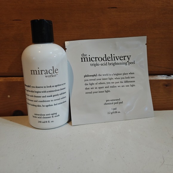 Philosophy Other - Philosophy Miracle Worker Anti-Aging Lactic Acid Cleanser‎ & Mask 8 Oz 240 ml